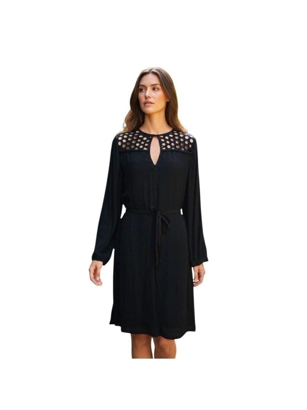 Diane Von Furstenberg Bernadette Basket Net Dress In Black Sz 6